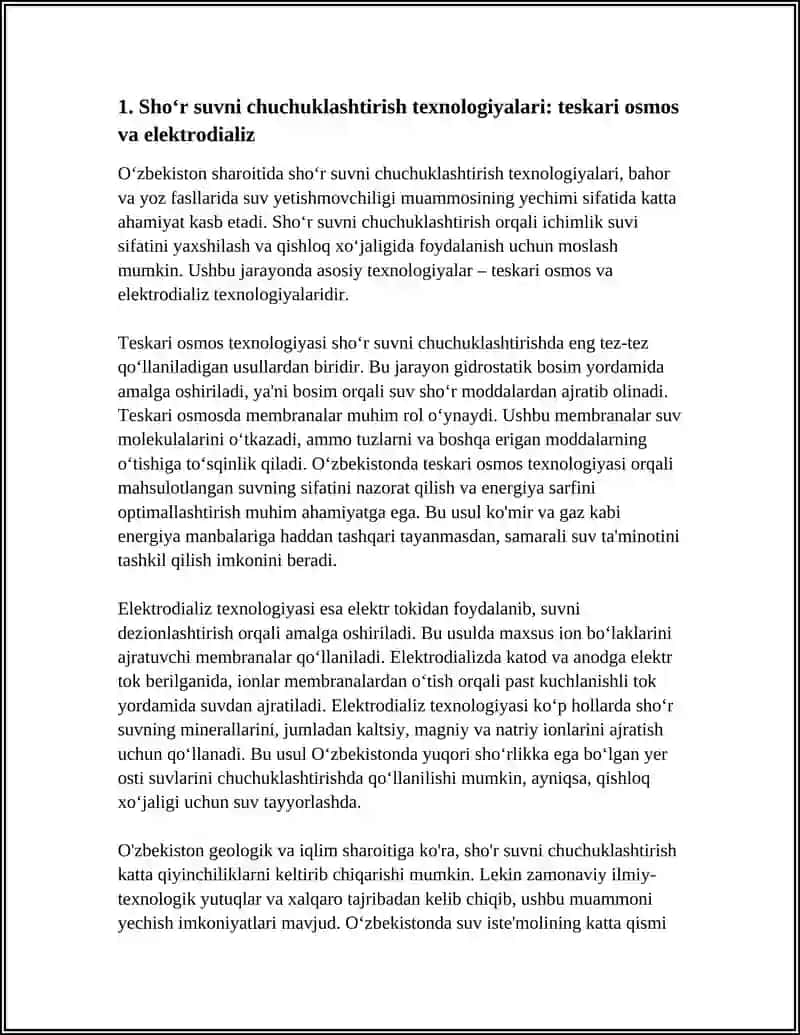 O'ZBEKISTON SHAROITIDA SHO´R SUVNI CHUCHUKLASHTIRISH G´OYASI 3
