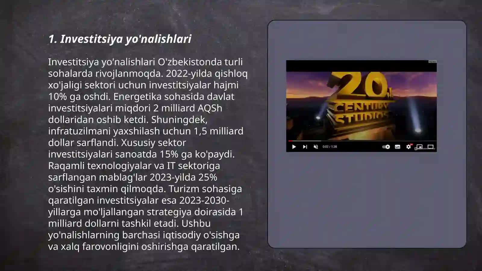 Oʻzbekiston respublikasi investitsiya siyosati 3