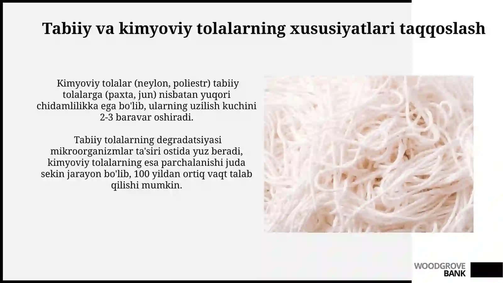 Tabiiy va Kimyoviy Tolalar Haqida Umumiy Ma'lumot 3