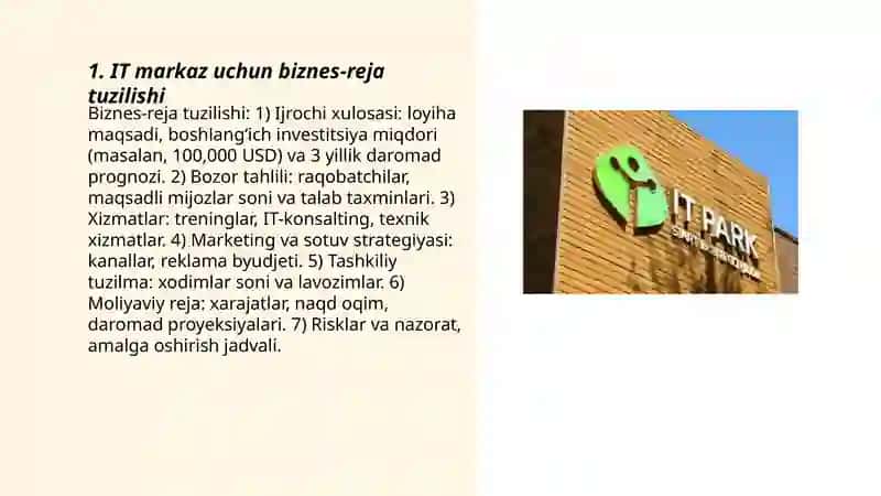 IT markaz uchun biznes-reja tuzilishi 3