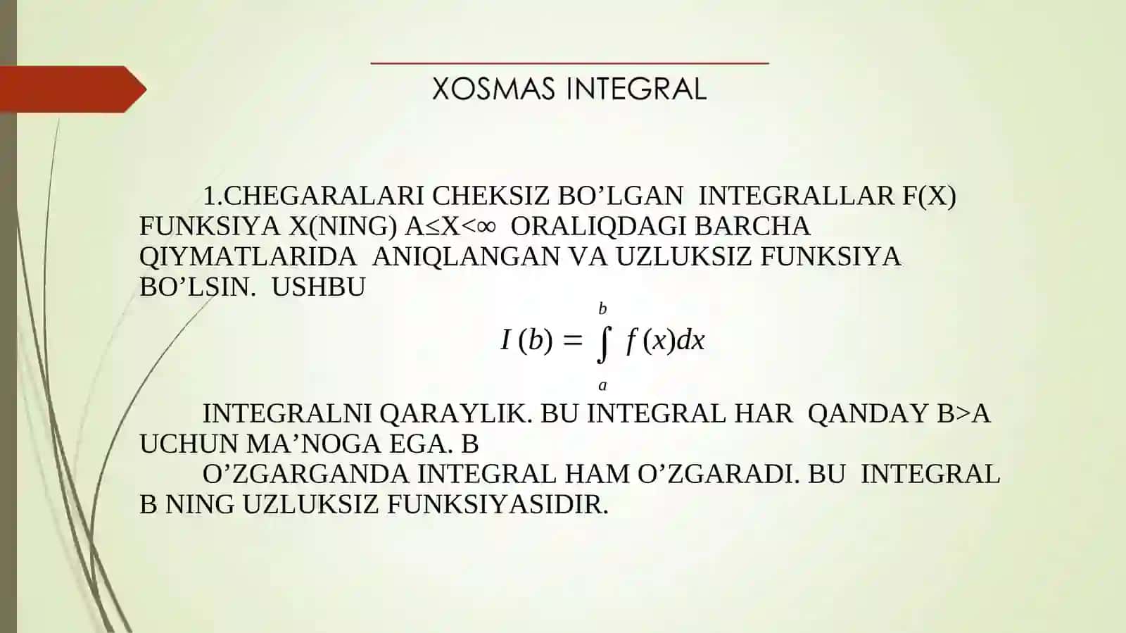 Xosmas integral 3