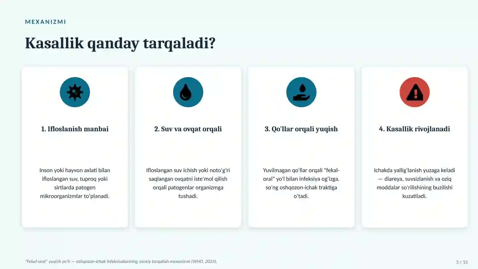 Bolalarda oshqozon-ichak kasalliklari kelib chiqishida tashqi muhitning xavfli omillari | 15 slayd 3