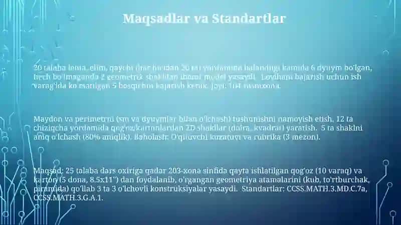 Qog'oz va karton bilan ishlash 3-sinf dars ishlanmasi 3