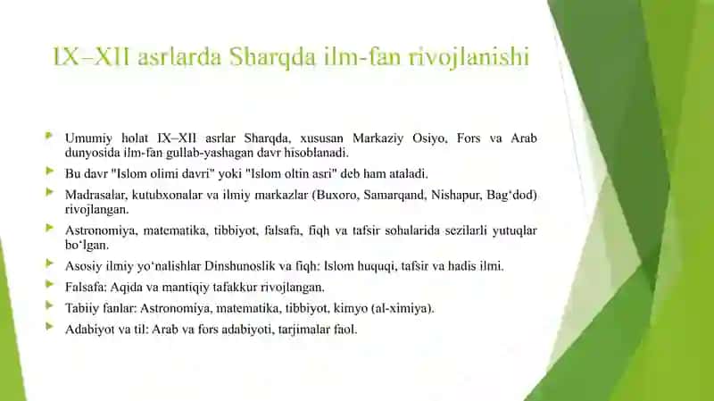 IX XII ASRLARDA SHARQDA ILIM FAN RAVNAQI IMOM AL MATRUDI 3