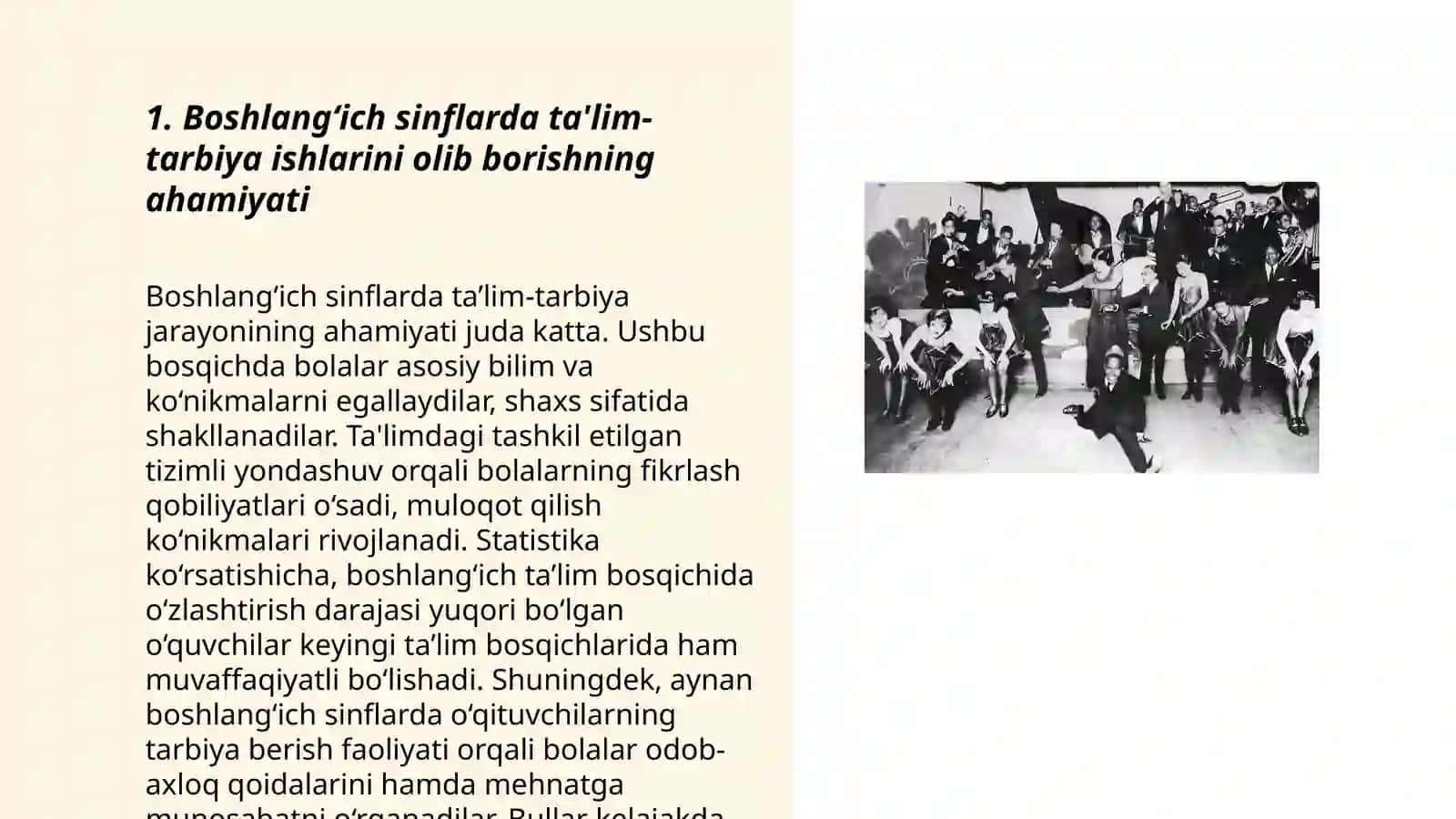 Boshlangich sinflarda talim – tarbiya ishlarini tashkil qilishning amaliy shakillari. Oquvchilarni manaviy axloqiy tayyorlash. Nafosat tarbiyasi. Uning maqsad va vazifalari. Mehnat tarbiyasi. Uning maqsad va vazifalari. Oilada tarbiya asoslari 3