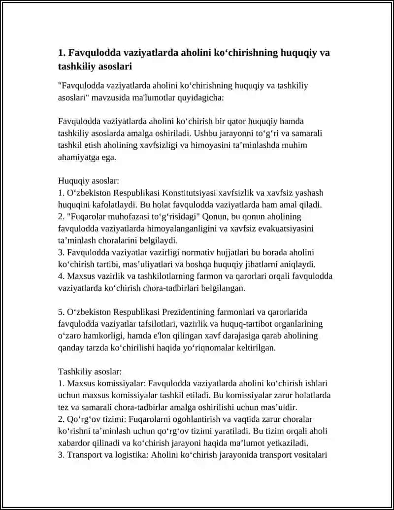 Favqulodda vaziyatlarda aholini koʻchirishning huquqiy va tashkiliy asoslari 3