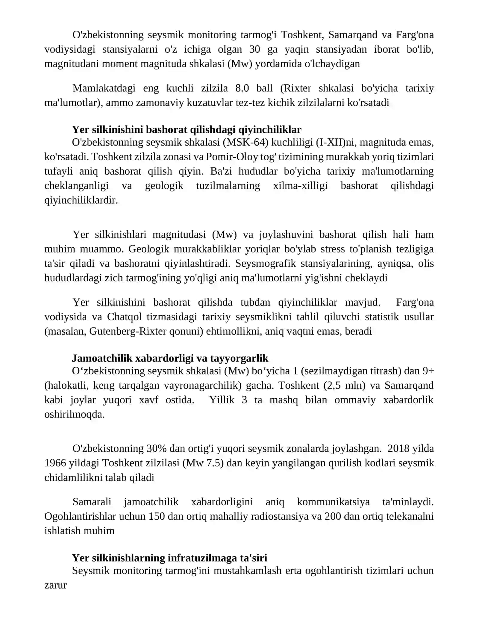 O'zbekistoning amaldagi seysmik shkalasi 3