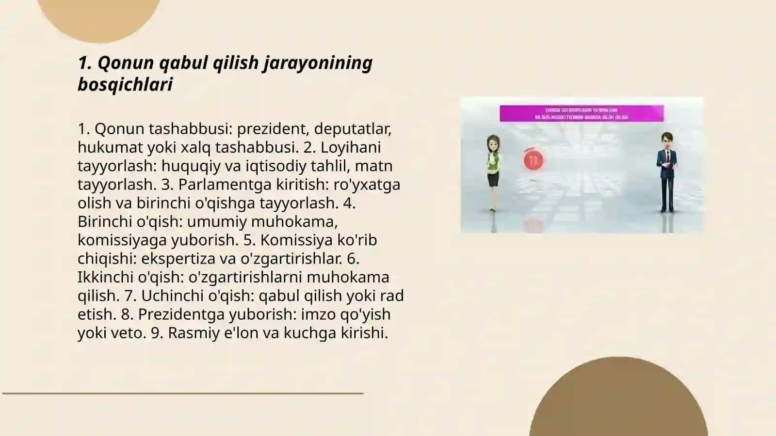 Qonun qabul qilish jarayoni 3