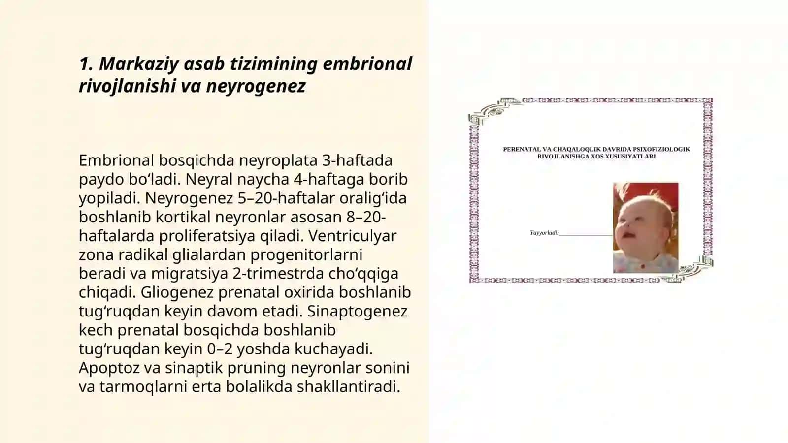 Prenatal va chaqaloqlik davrida psicofiziologik rivojlanishga xos xususiyatlari 3