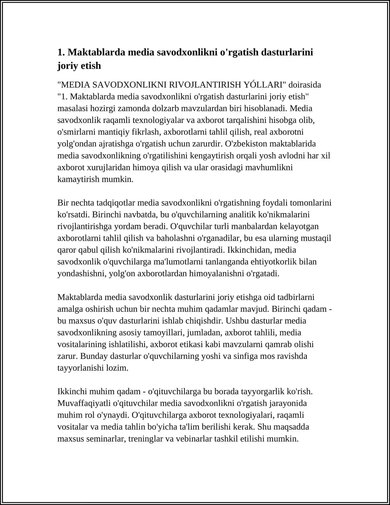 MEDIA SAVODXONLIKNI RIVOJLANTIRISH YÓLLARI 3