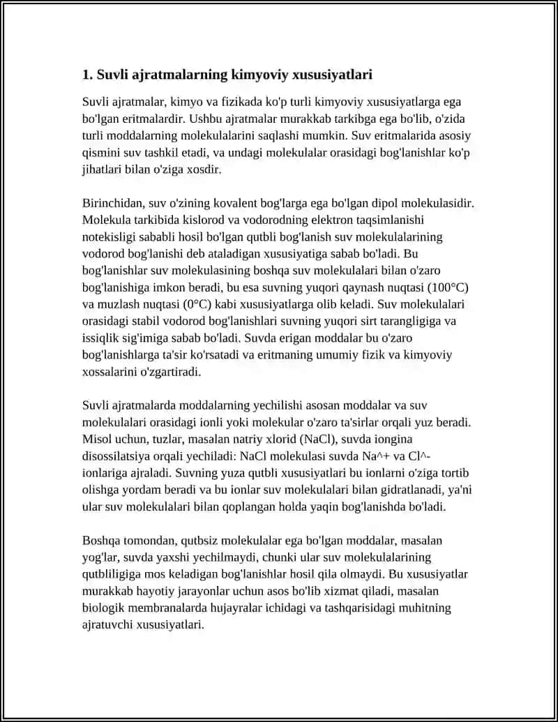 SUVLI AJRATMALARGA DORI MODDALAINI QO‘SHISH USULLARI. SUVLI AJRATMALARNI OLISHNING NAZARIY ASOSLARI. 3