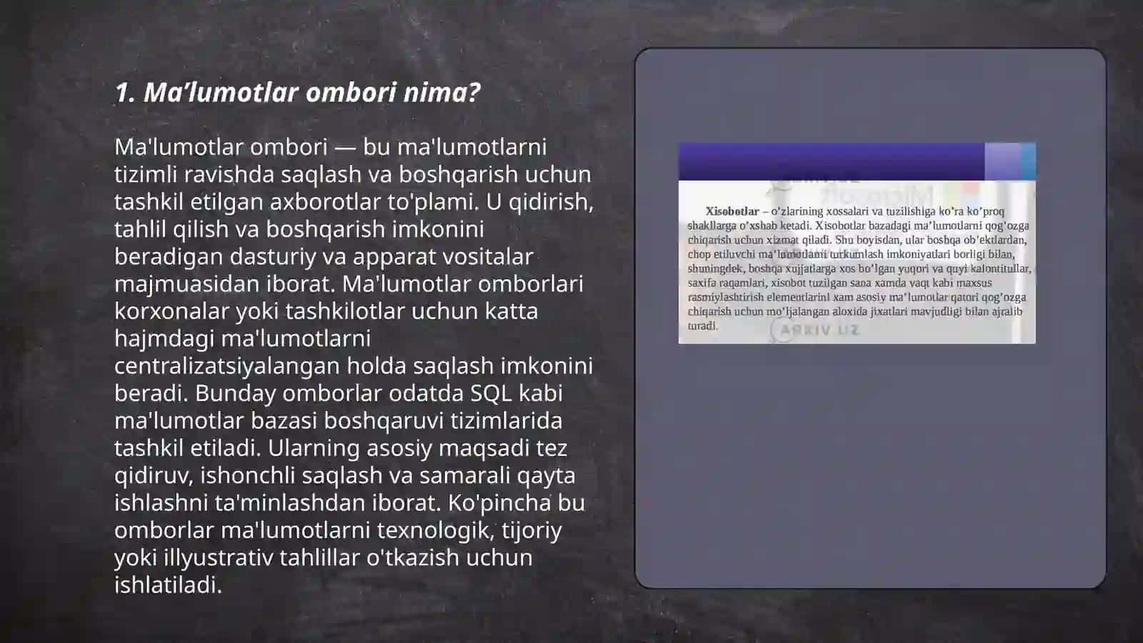 Ma’lumotlar ombori nima? 3