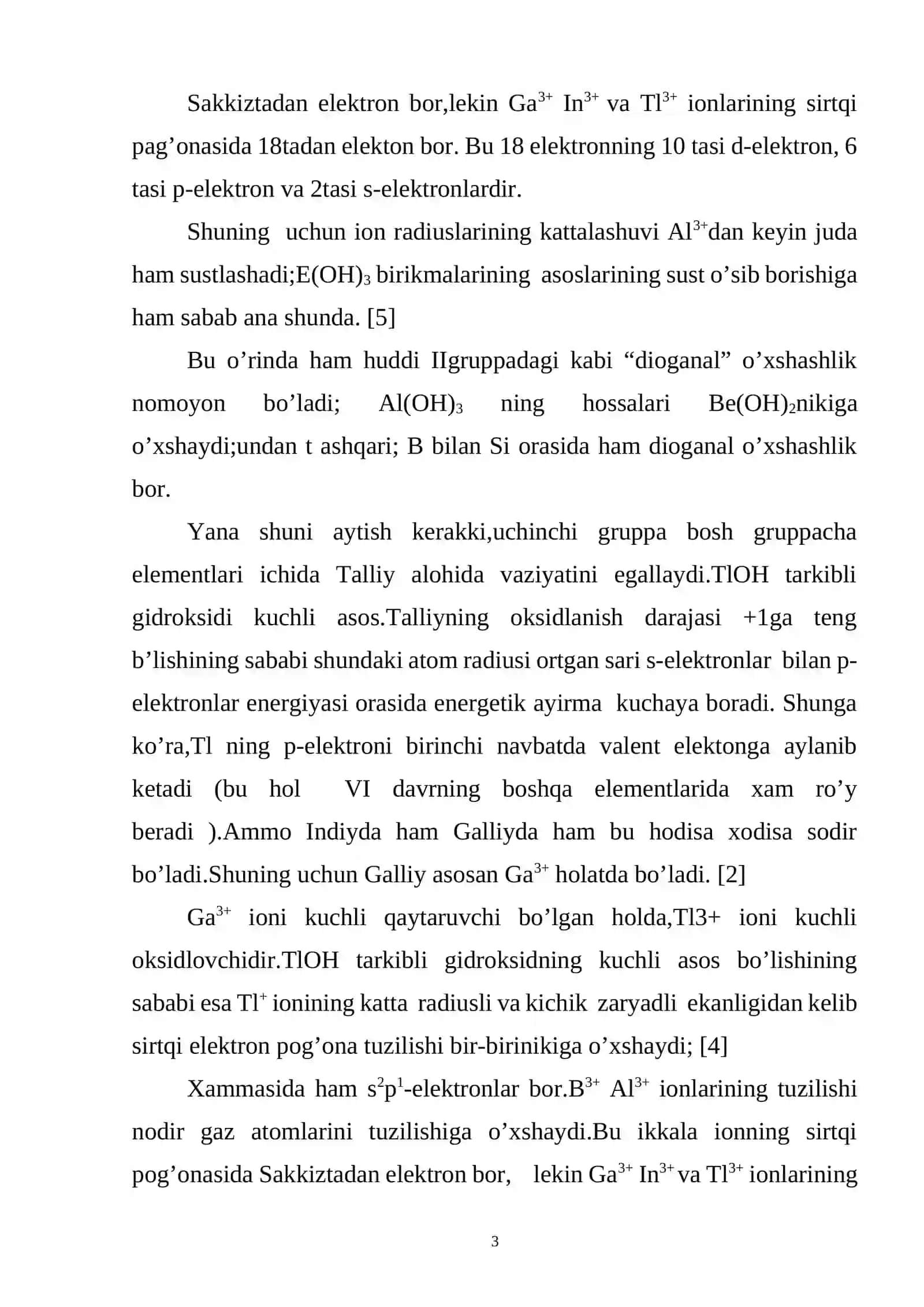 OKSIDLAR VA ASOSLARNING OLINISHI, XOSSALARI VA ISHLATILISHI 3