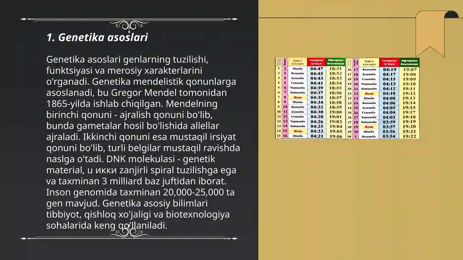 Genetika va muxitni taxlil qilish 3