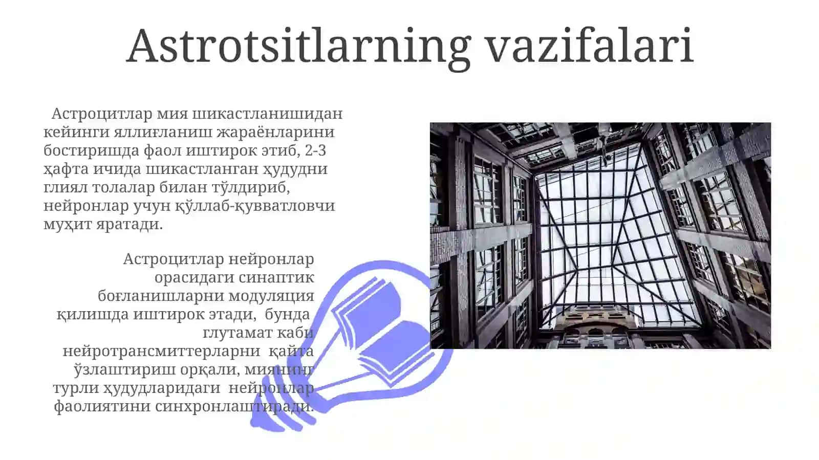 Asabhujayrasining tuzilishi va turlari; Neyrogliya va uning turlari 3