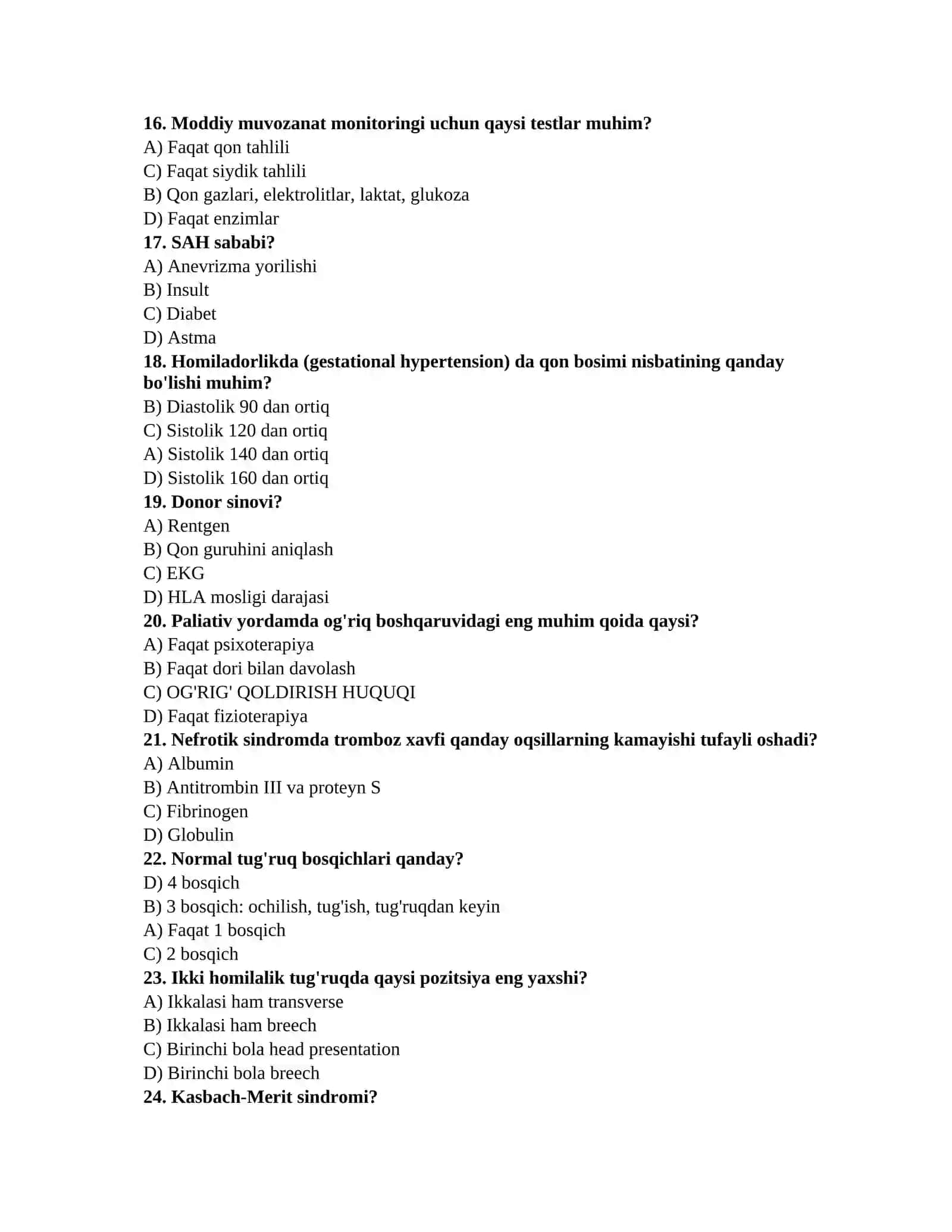 Klinik ordinator savollari 3