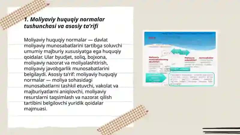 Moliyaviy huquqiy normalar tushunchasi va uning xususiyatlari 3