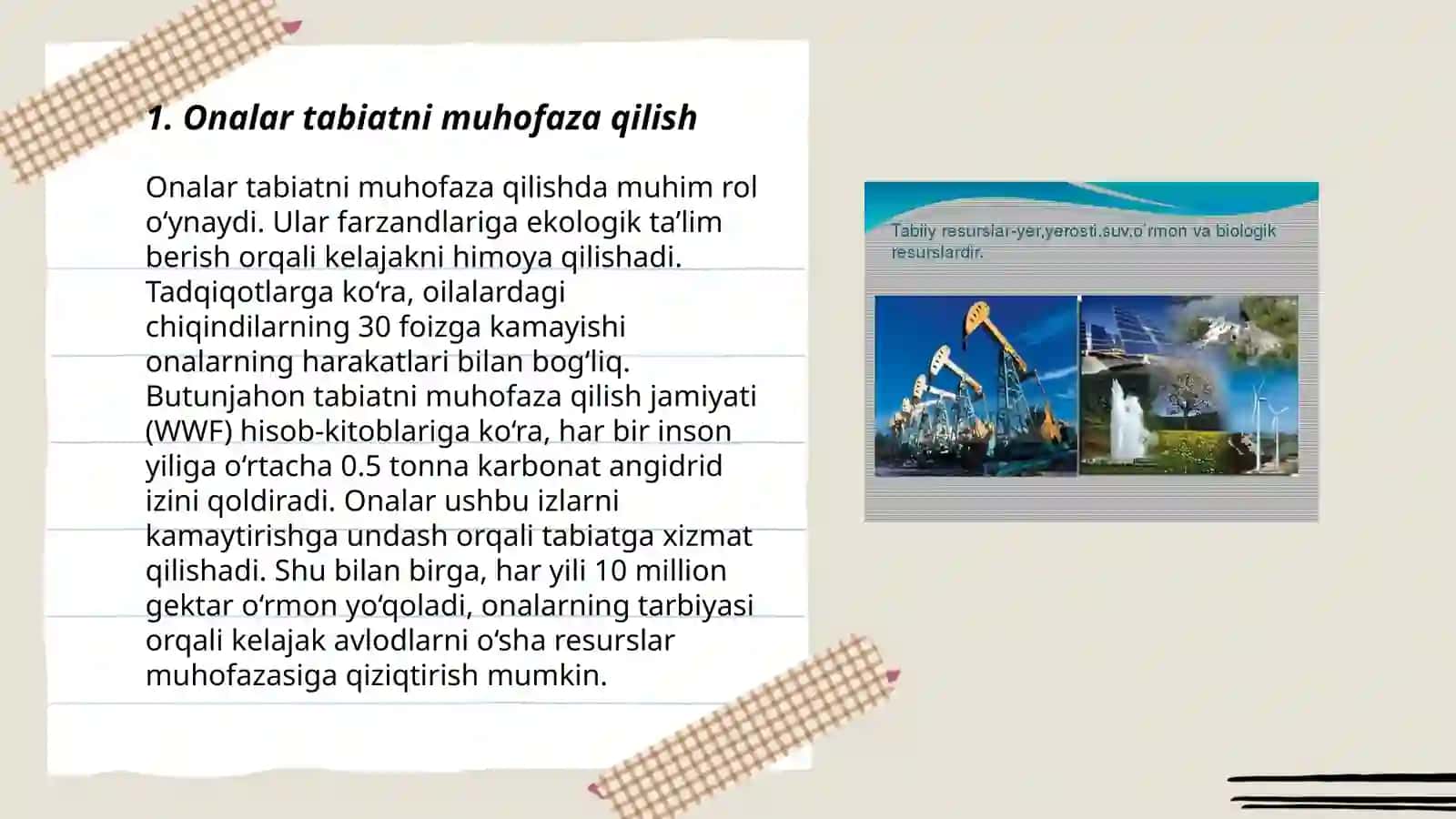 Onalar tabiatni muhofaza qilish 3