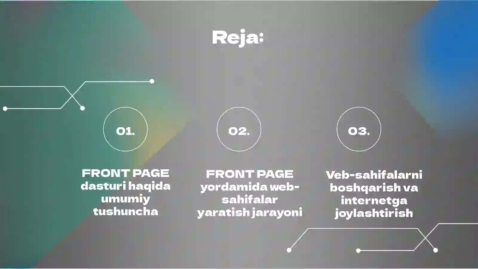 FRONT PAGE   dasturi yordamida veb-sahifalar yaratish va ularni boshqarish 3