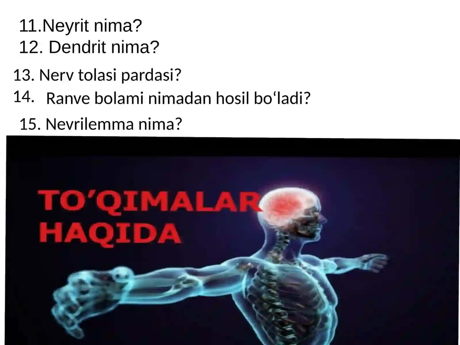 Nizomiynomidagi TDPU Tabiiy fanlar fakulteti biologiya yoʻnalishi 301-guruh talabasi Anorqulova Mohinur ning fiziologiya fanidan mustaqilishi 3