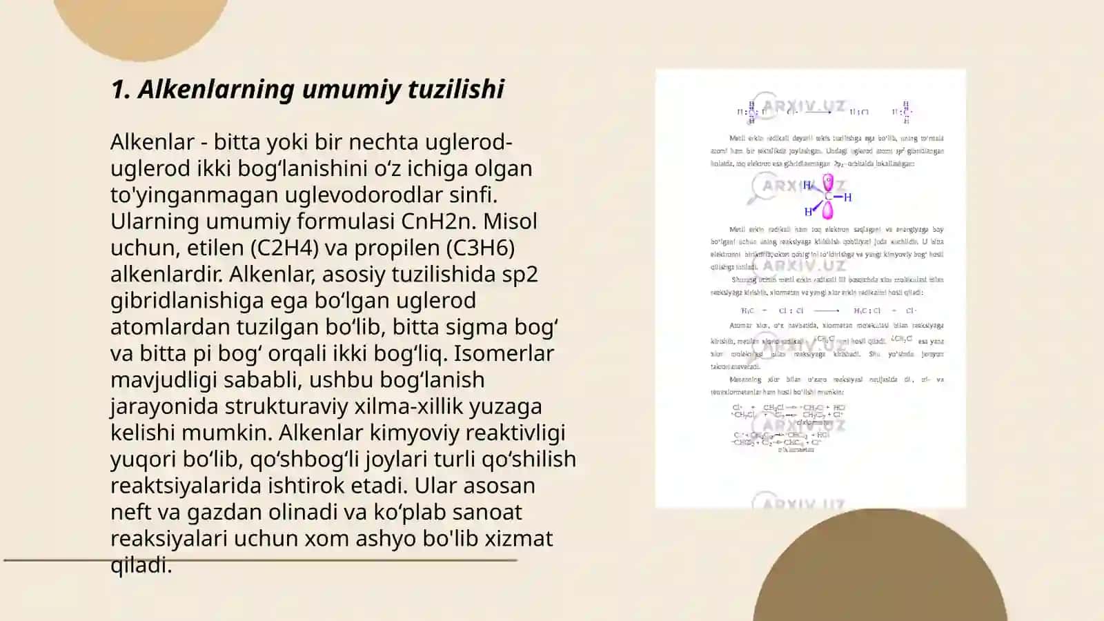 Alkenlar. Nomlanishi. Olinishi. Fizik-kimyoviy xususiyatlari 3