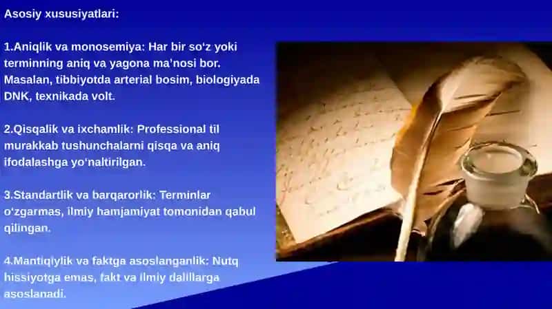 Professional tillar va ularning milliy tilda asosiy xususiyatlari 3
