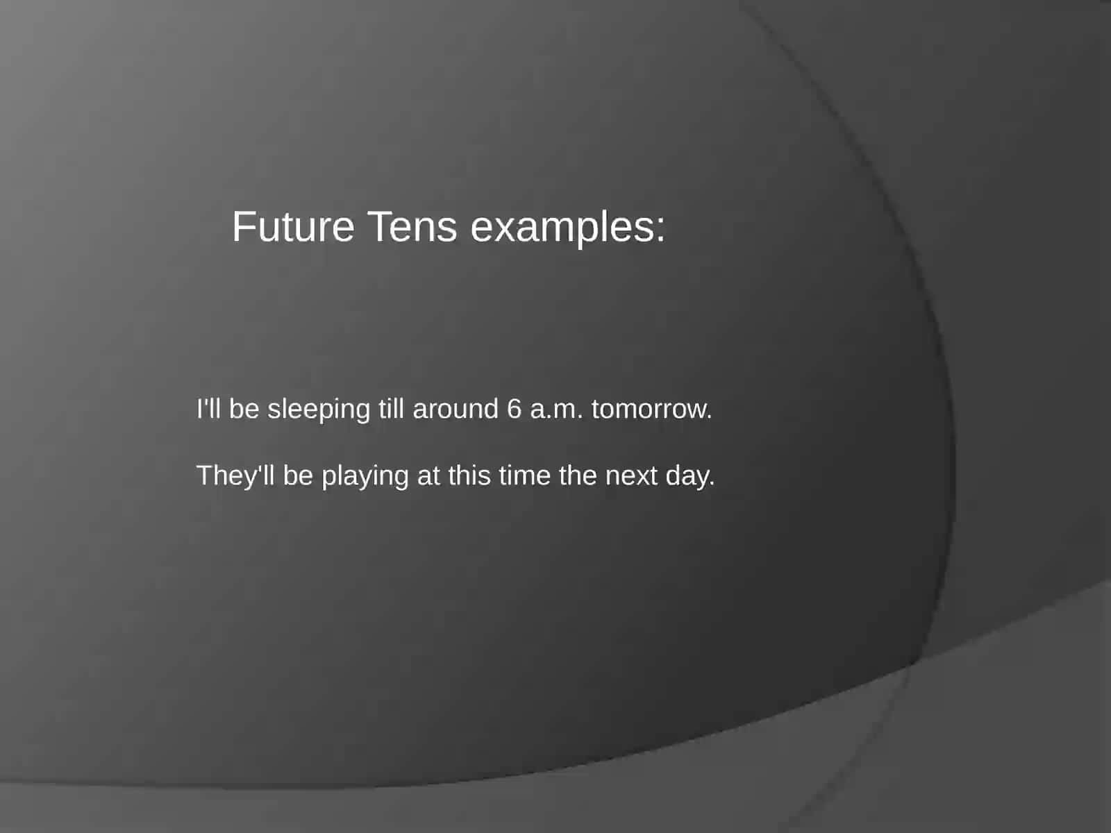 Future tense and Future Perfect 3