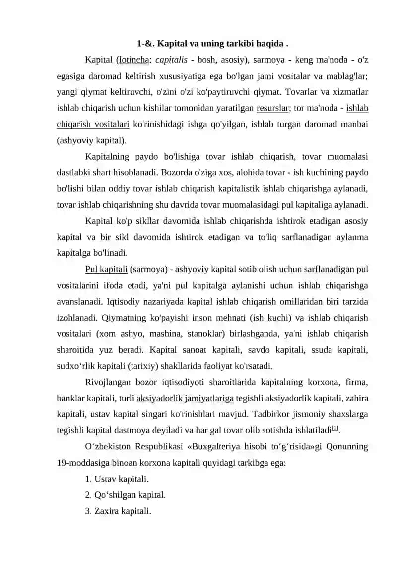 Moliyaviy hisobotlarning xalqaro standartlari fanidan REFERAT 3