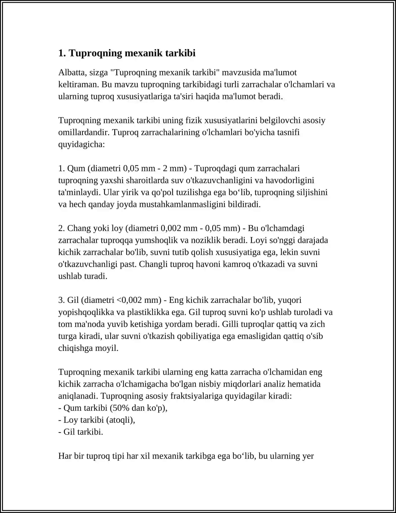 Tuproqning AGROKIMYOVIY XOSSALARI VA ULARNING AHAMIYATI 3