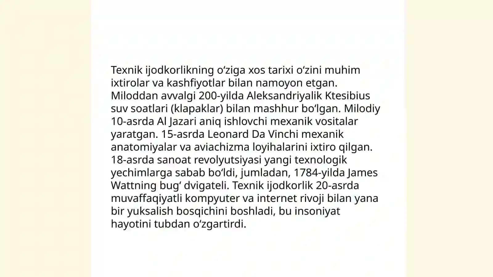 Texnik ijodkorligini o‘ziga xos xususiyatlari 3