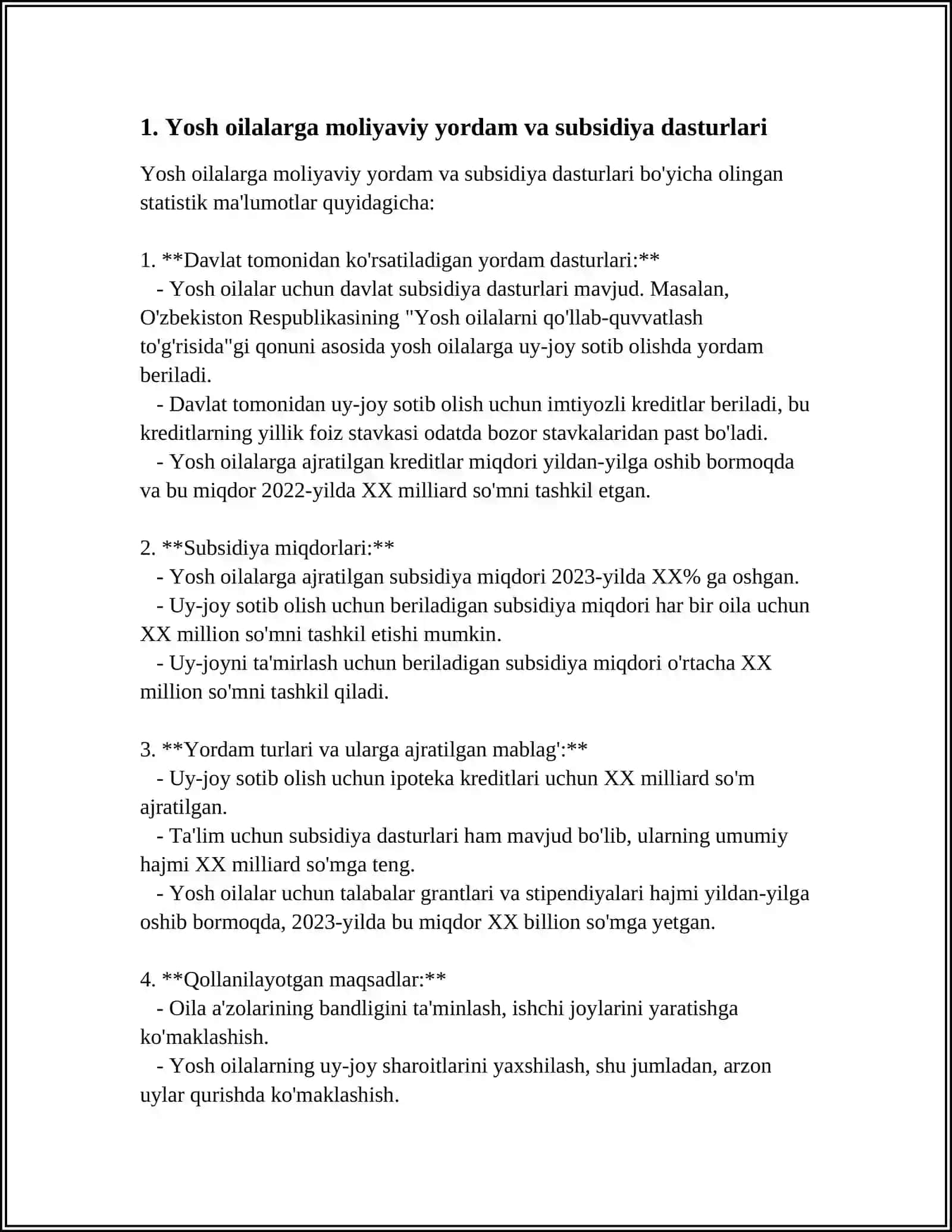 O'ZBEKISTONDA YOSH OILALARNI QO'LLAB QUVATLASH 3