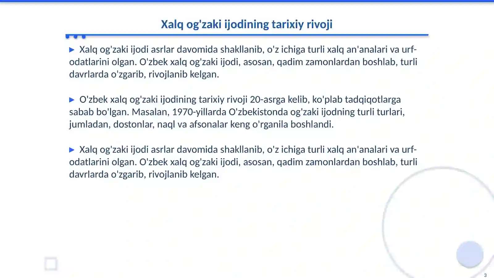 Xalq og'zaki ijodi va turkiy adabiyot 3