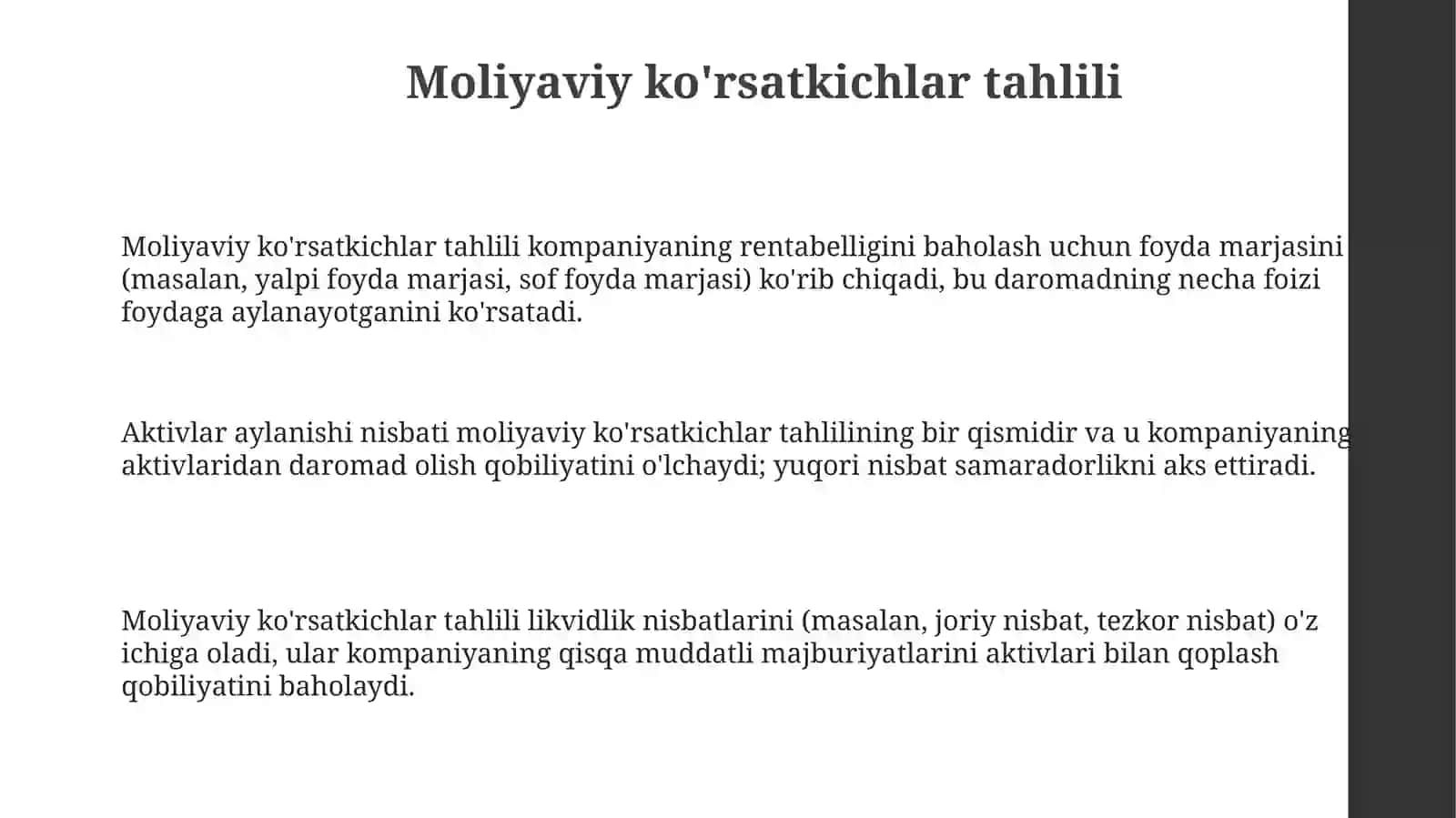 Konpaniyalar samaradorligini baholash usullari 3