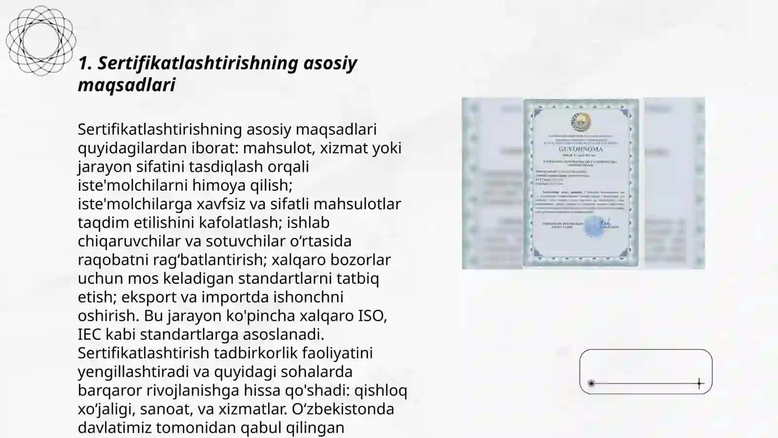 O'zbekiston Respublikasi sertifikatlashtirish milliy tizimi 3