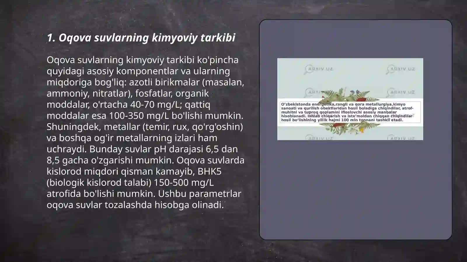 Oqova suvlarning kimyoviy tarkibi 3