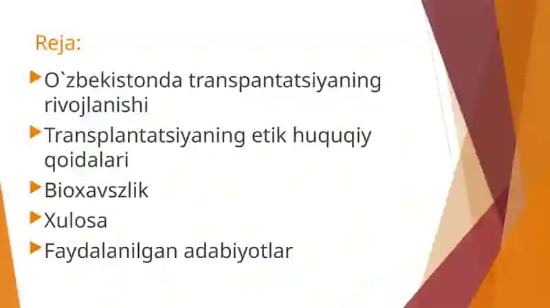 O`zbekistonda transpalantatsiyaning etik huquqiy jihatlari,bioxavfszlik 3