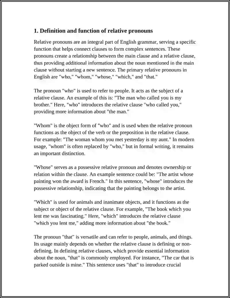 Relative Pronouns Study Guide 3
