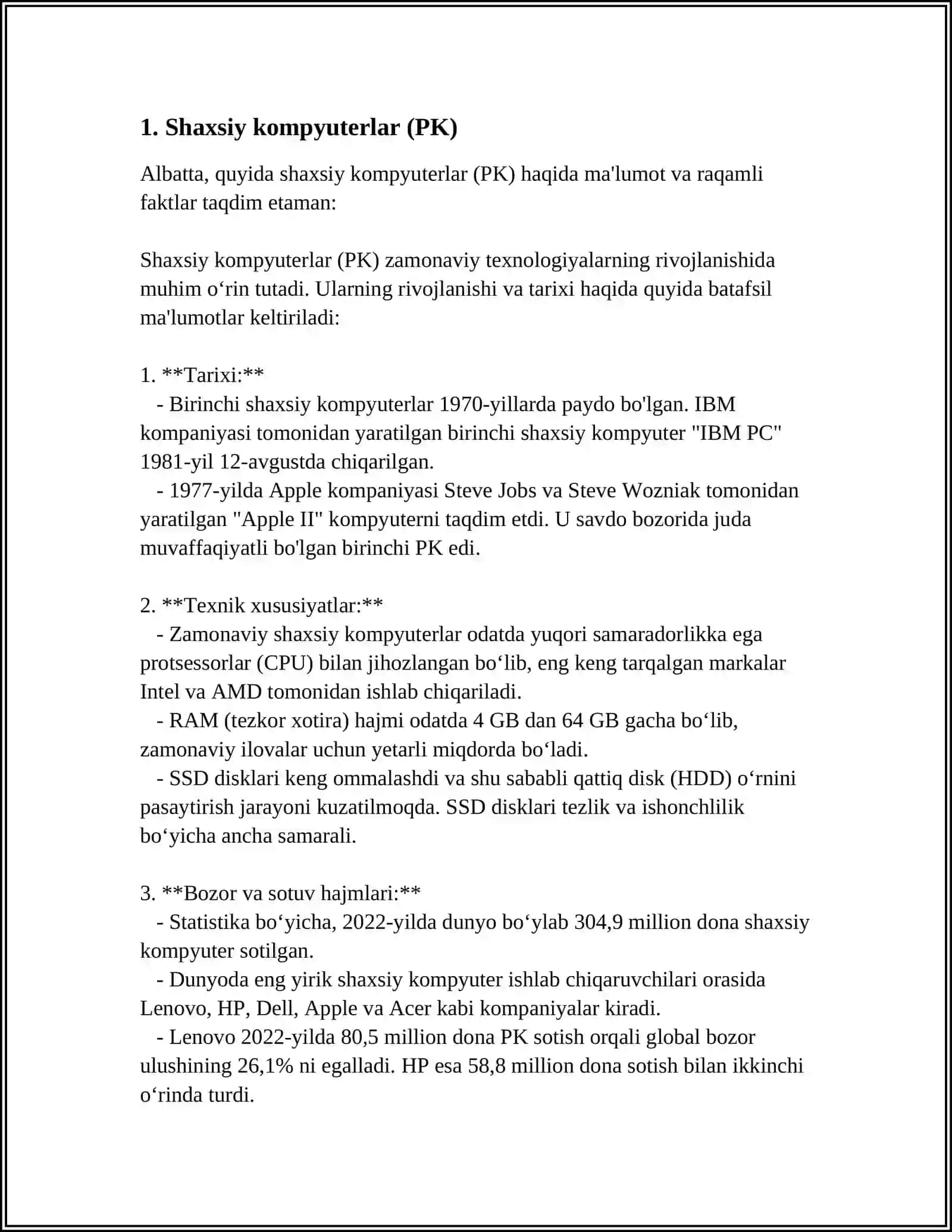 Shaxsiy kompyuterlar (PK) 3