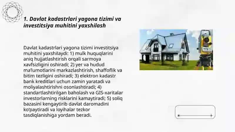 Davlat kadastrlari yagona tizimini yuritishning mamlakat iqtisodiyotini rivojlantirishdaga roli 3