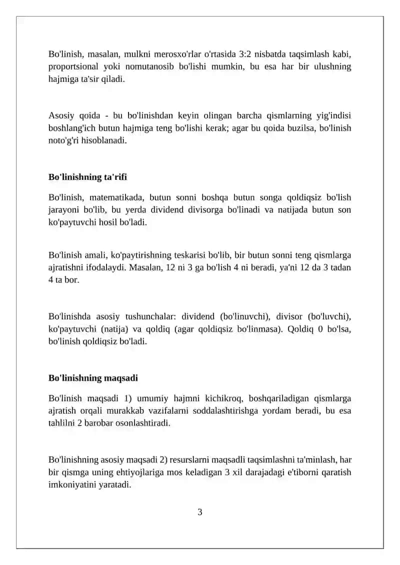 Bo’linishning mohiyati,turlari va qoidalari 3