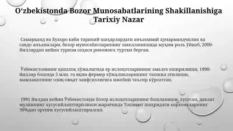 O'zbekistonda Bozor Munosabatlarining Shakllanishi 3