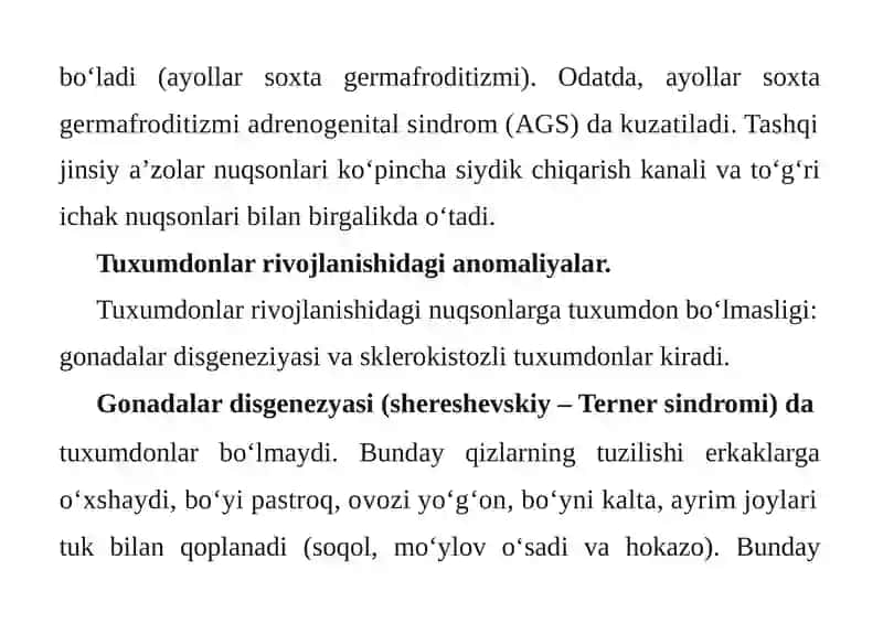 AYOLLAR JINSIYA'ZOLARI RIVOJLANISHI 3
