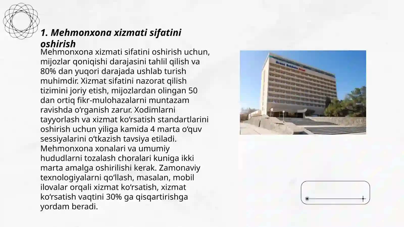 Buxoro Sahid Zarafshon Mehmonxonasida amaliyot 3