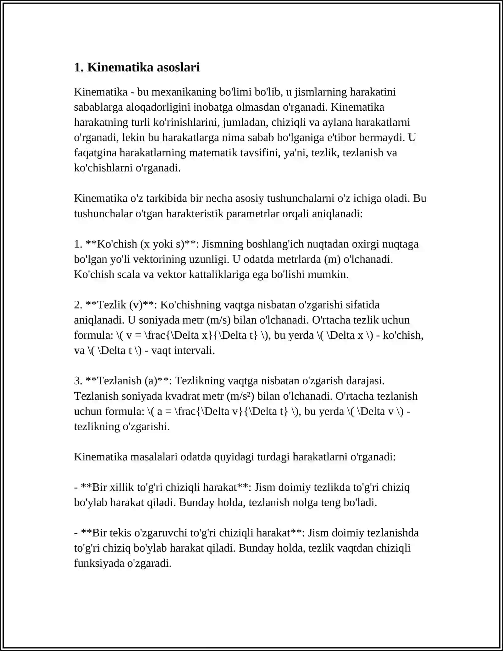 KINEMATIKA ASOSALARI 3