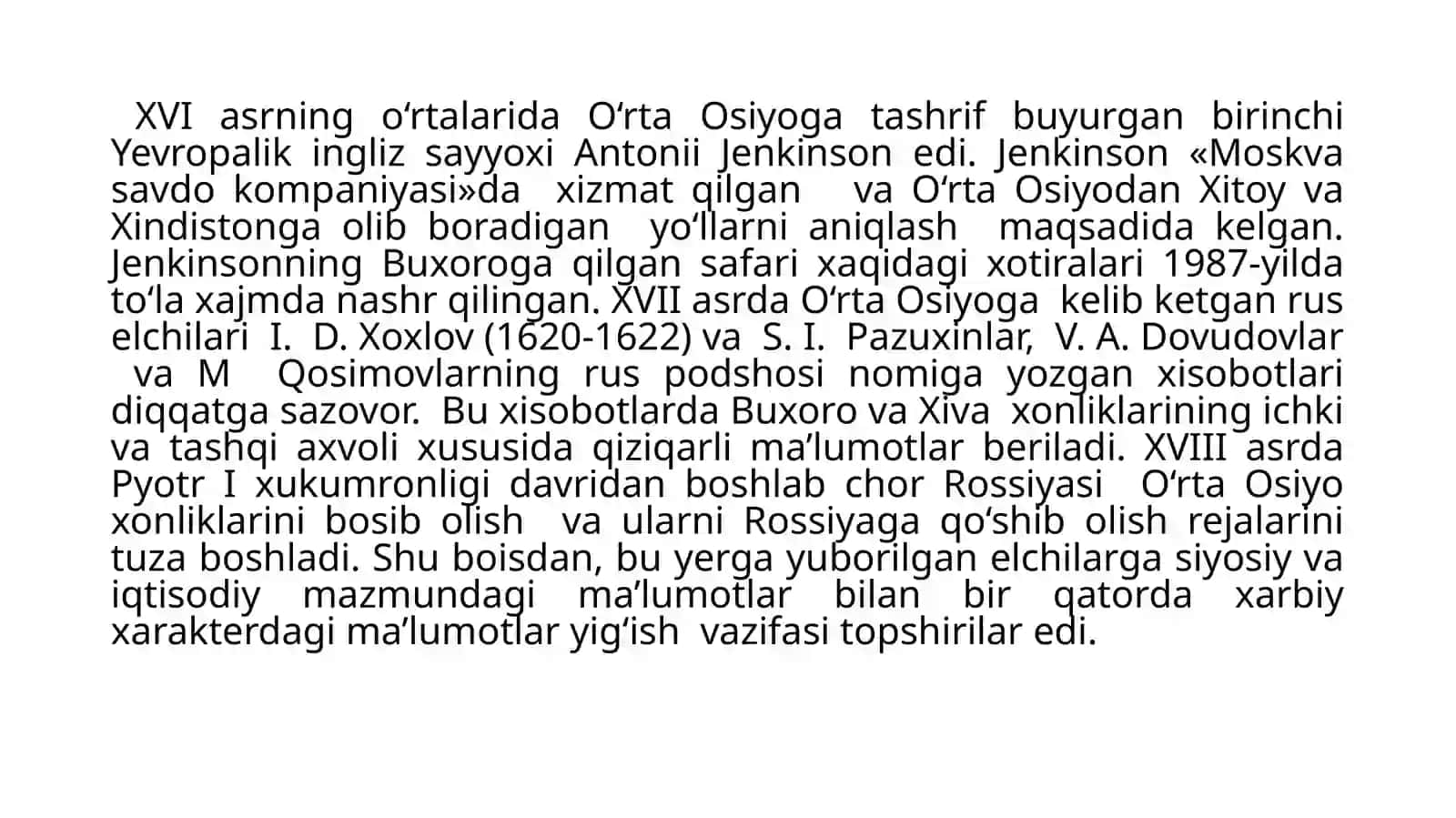 O‘rta Osiyoning XVII-XIX asrlar tarixiga oid yozma manbalar 3