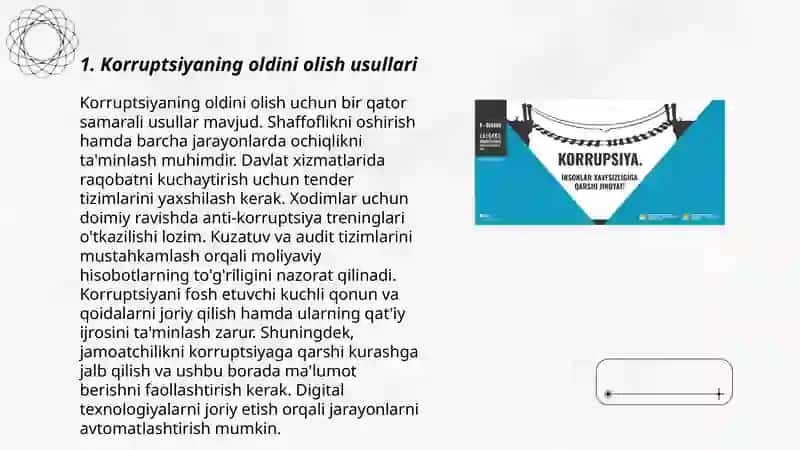KORRUPSIYAGA QARSHI KURASHISH – JAMIYAT TARAQQIYOTINING ASOSI 3