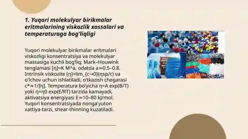 Yuqori molekulyar birikmalar eritmalarining xossalari 3