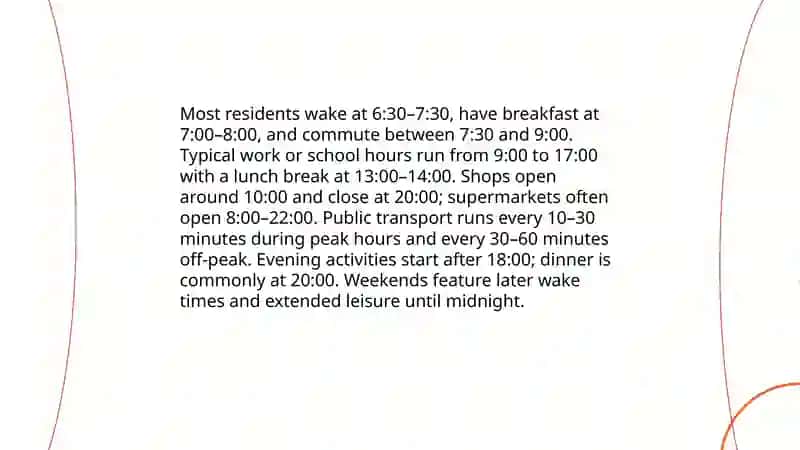 Daily routines and typical schedules 3