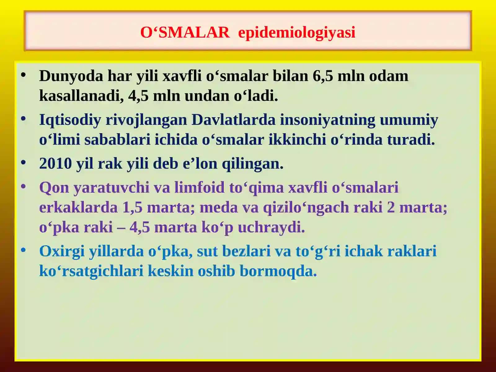 O’SMALAR XAQIDA UMUMIY TUSHUNCHA 3