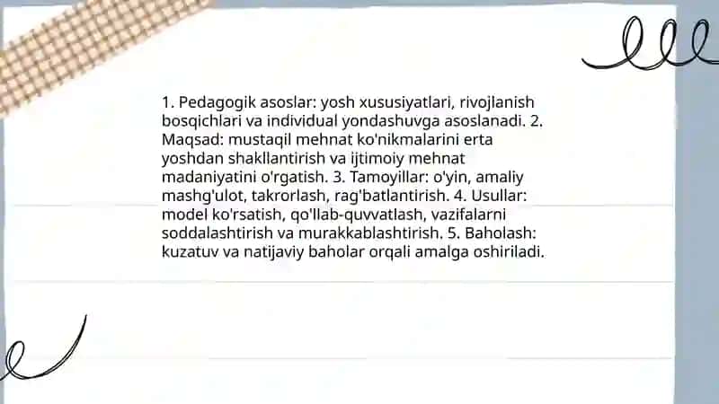 Maktabgacha tarbiya davrida mehnat ko'nikmalarini shakllantirish 3